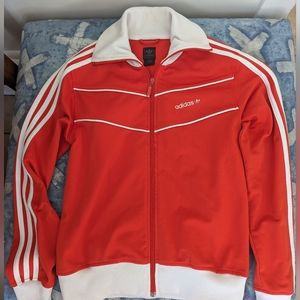 Vintage Adidas Track Jacket in Red and White